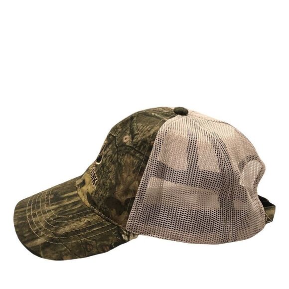 Mossy Oak Mesh and Fabric Hat with adjustable hook and loop closure - Picture 2 of 6
